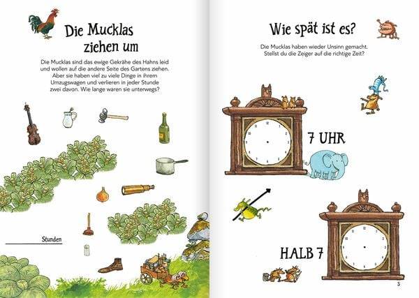 Pettersson und Findus. Kennst du die Uhrzeit?