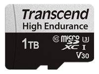 Transcend High Endurance 1TB microSD-Karte mit U3, V30 und microSDXC-Markierungen.