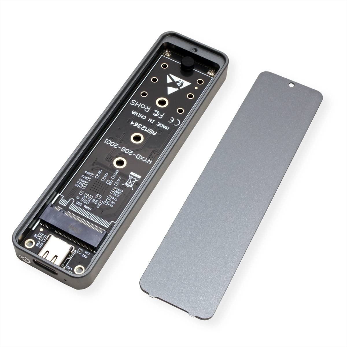 VALUE Externes SSD-Gehäuse, M.2, NVMe zu USB 3.2 Gen 2x2, Typ C