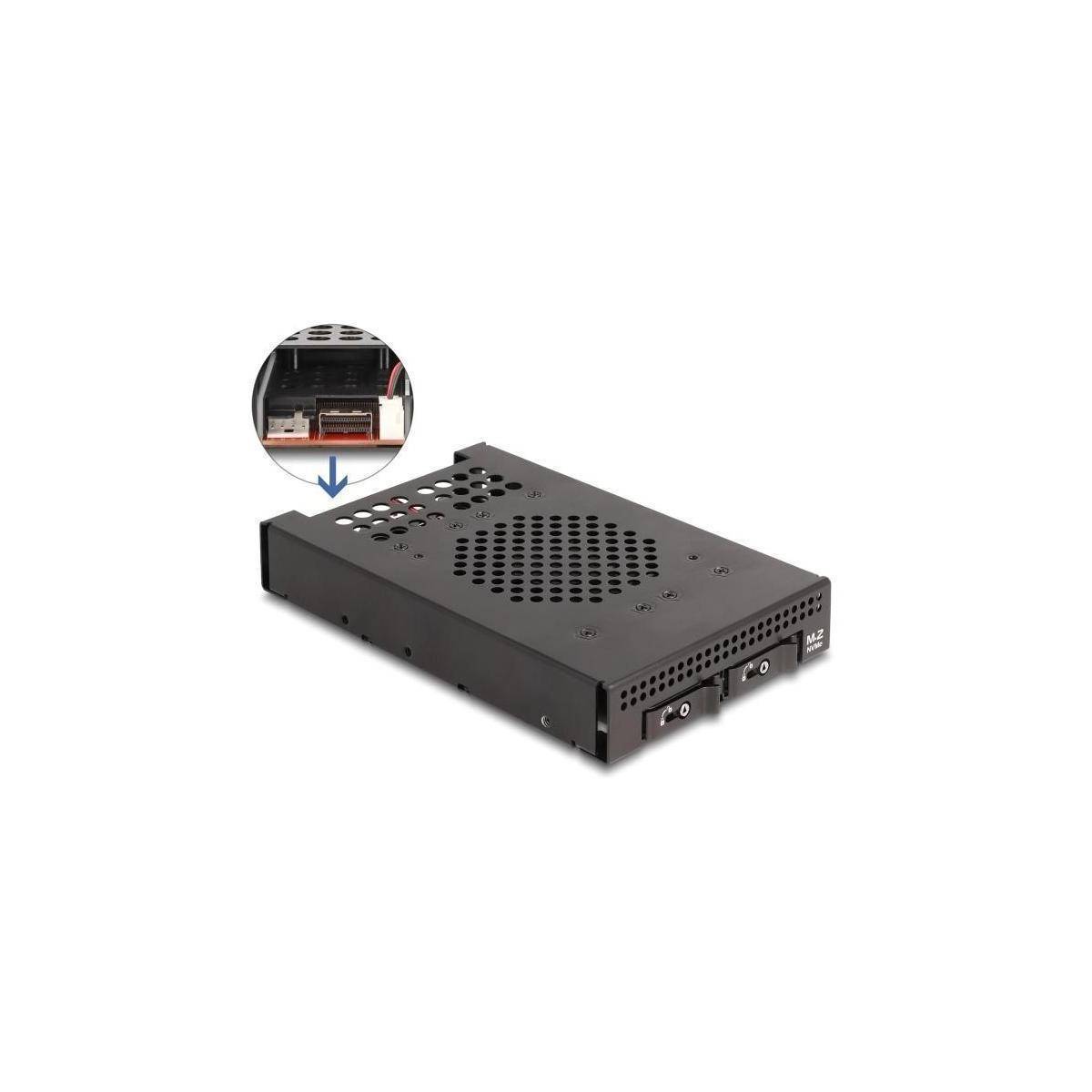 Delock 3.5 Wechselrahmen für 2 x M.2 NVMe SSD mit OcuLink SFF-8612 Anschluss