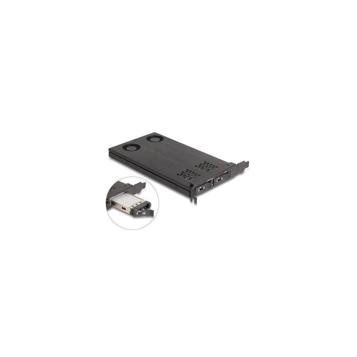 47042 - Delock PCI Express x16 Karte Wechselrahmen für 2 x M.2 NVMe SSD - Bifurcation