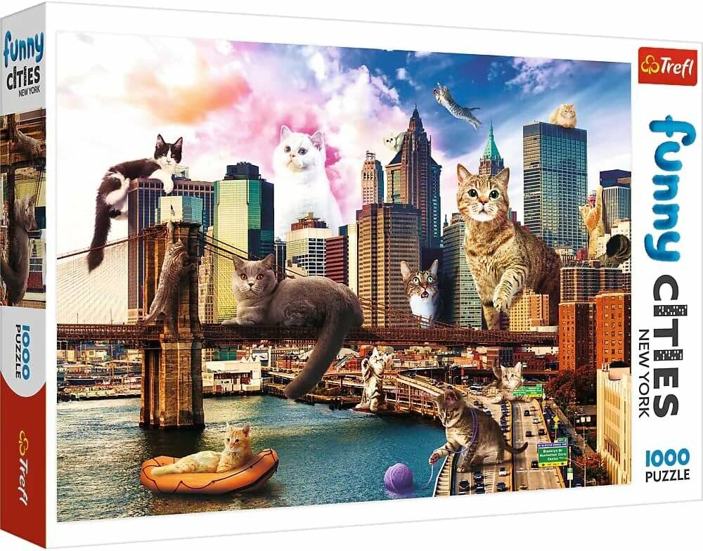 TREFL Puzzle Funny Cities: Katzen in New York 1000 Teile