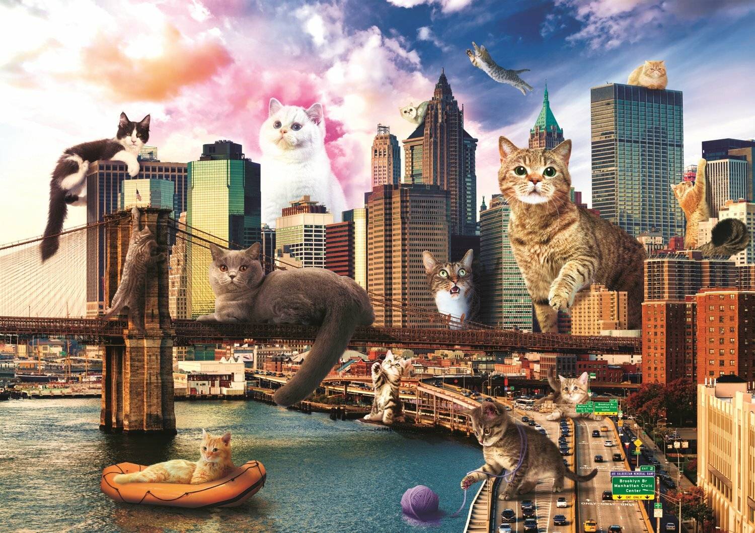 TREFL Puzzle Funny Cities: Katzen in New York 1000 Teile