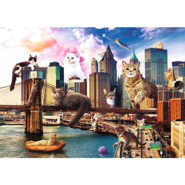 TREFL Puzzle Funny Cities: Katzen in New York 1000 Teile