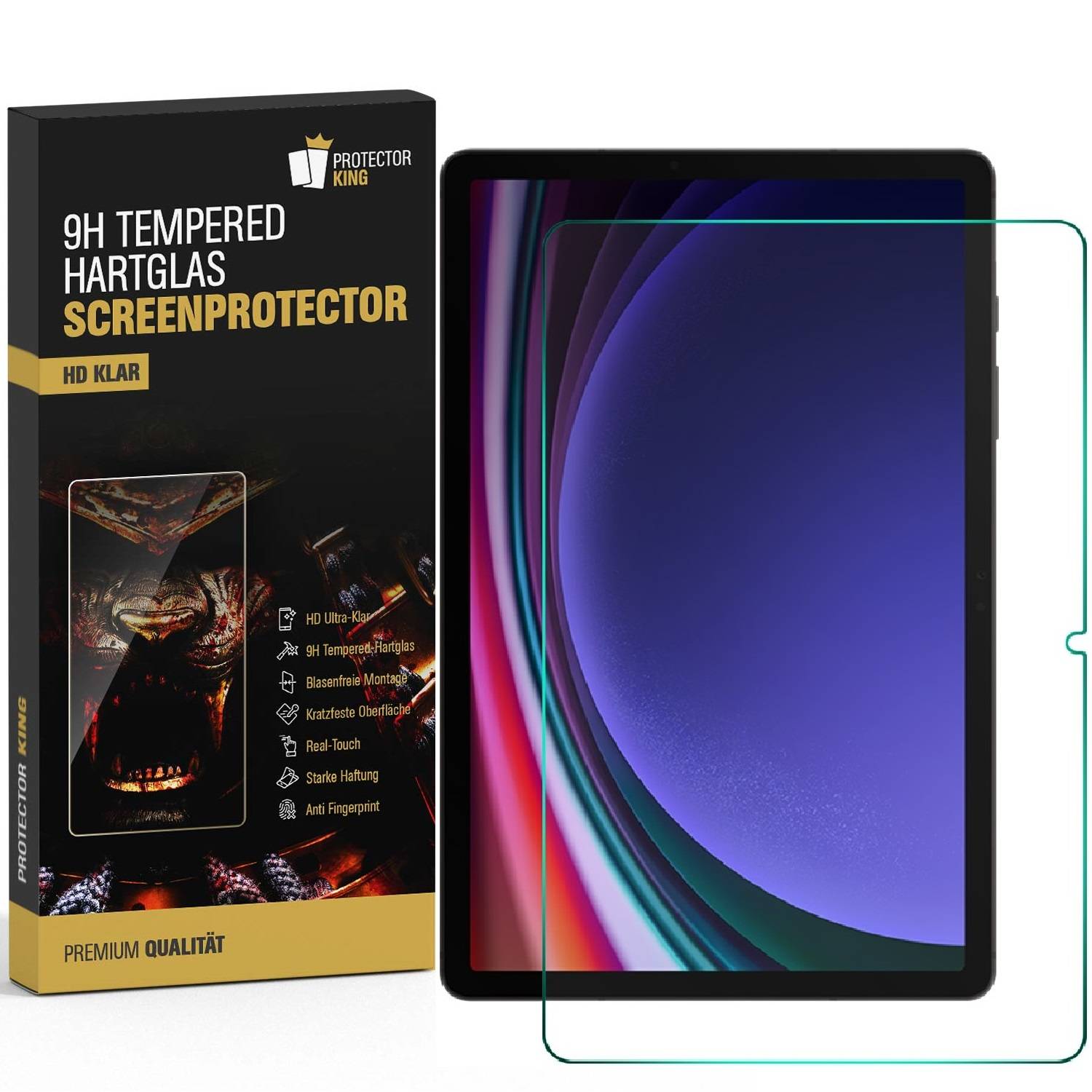 5x 9H Panzerglas für Samsung Galaxy Tab S9 Plus 3D KLAR Displayschutz Echtes Tempered Panzerhartglas Schutzglas Panzerfolie Schutzfolie