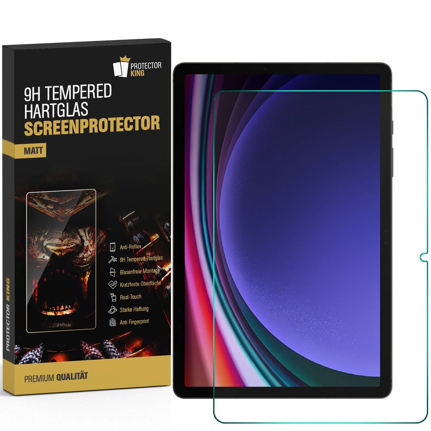 2x 9H Panzerglas für Samsung Galaxy Tab S9 Plus Displayschutz Schutzglas Matt entspiegelt echtes Tempered Glass Schutzfolie Hartglas Panzerfolie