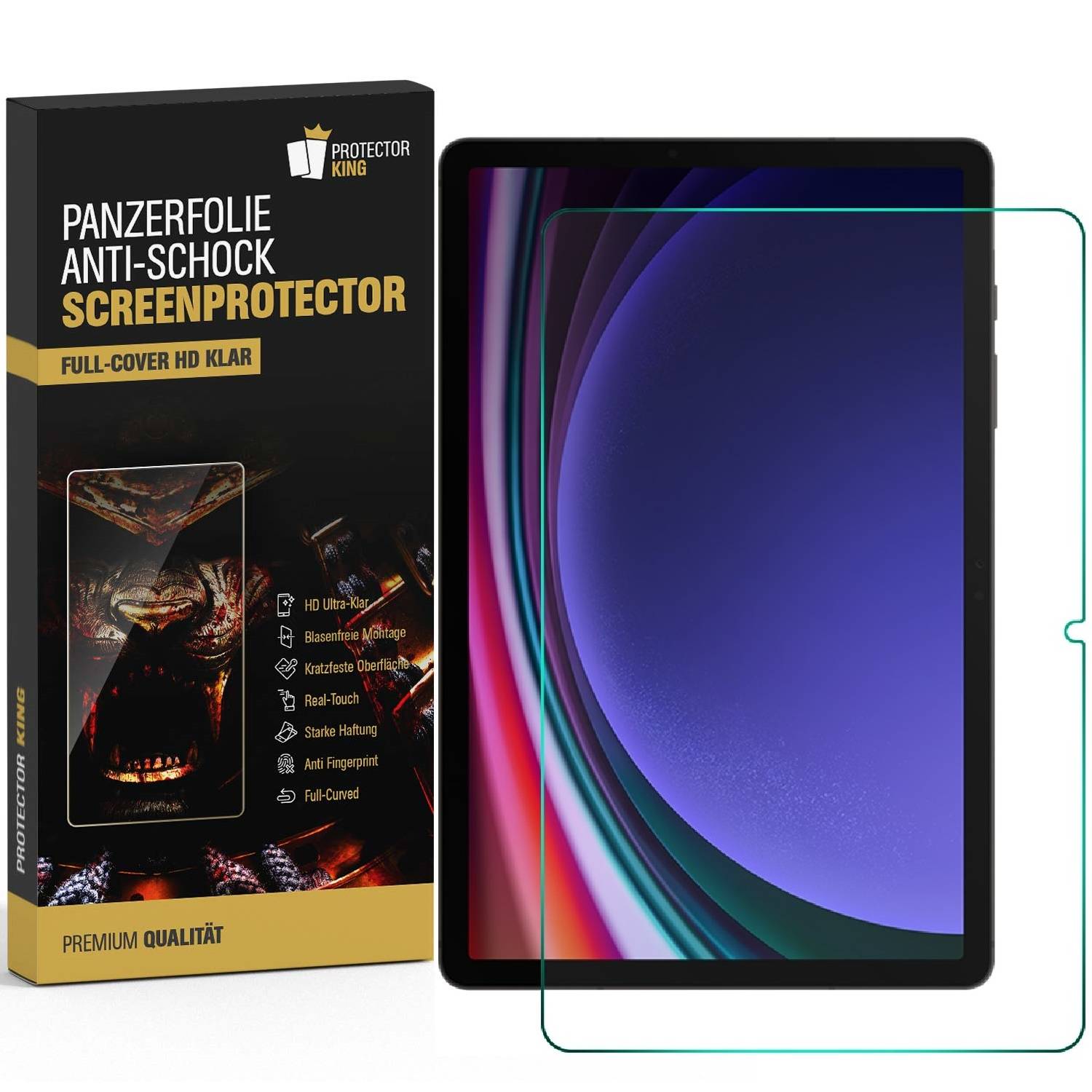 2x 9H Panzerglas für Samsung Galaxy Tab S9 Plus 3D KLAR Nano-Glass Displayschutz Schutzglas Schutzfolie Panzerfolie Screen-Protector ANTI-SHOK