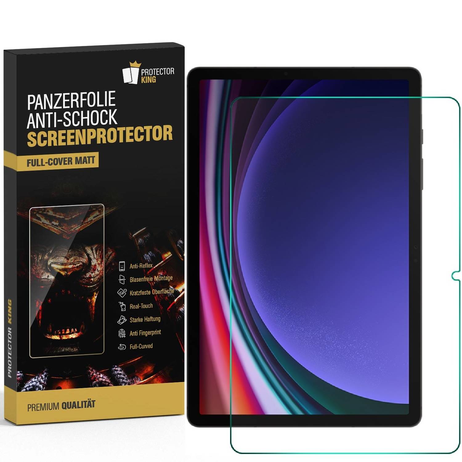 2x 9H Panzerglas für Samsung Galaxy Tab S9 Plus matt entspiegelt Nano-Glass Displayschutz Schutzglas Schutzfolie Panzerfolie Screen-Protector