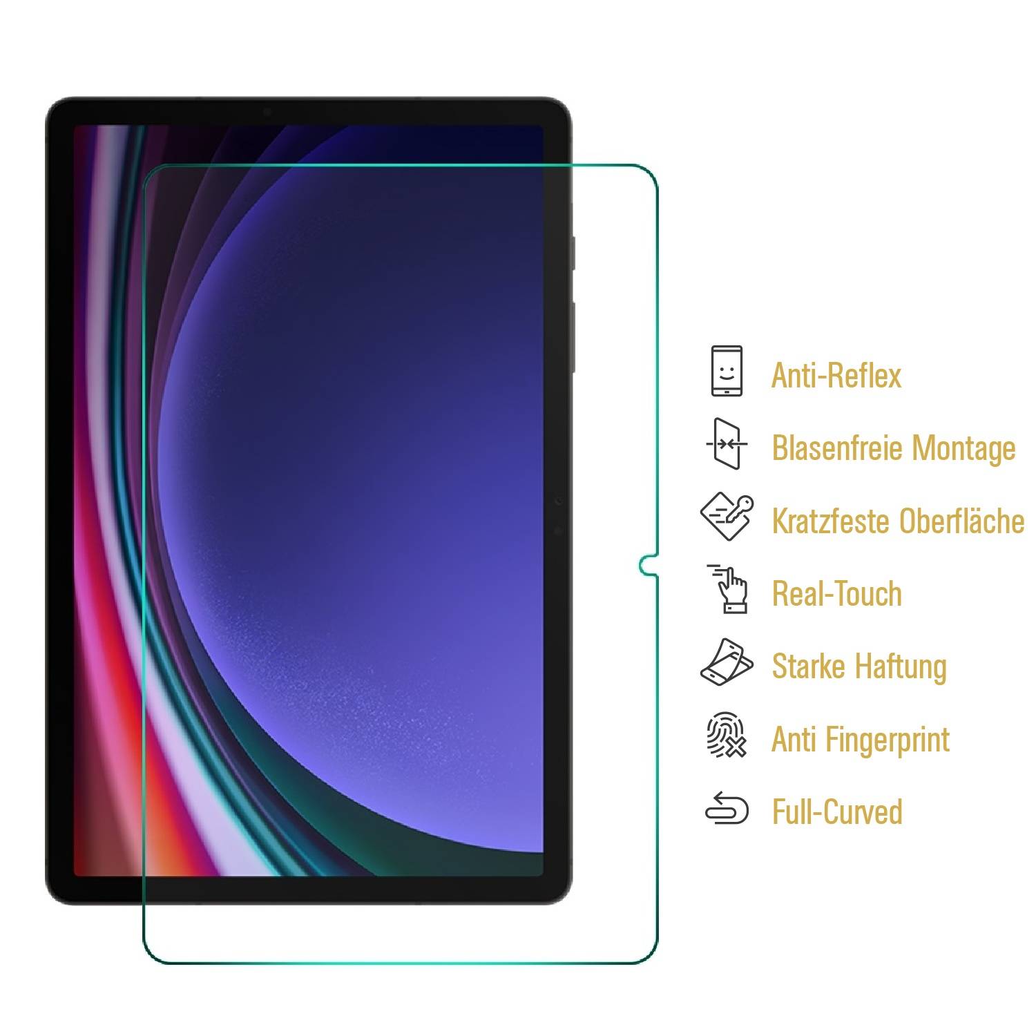 6x 9H Panzerglas für Samsung Galaxy Tab S9 Plus matt entspiegelt Nano-Glass Displayschutz Schutzglas Schutzfolie Panzerfolie Screen-Protector
