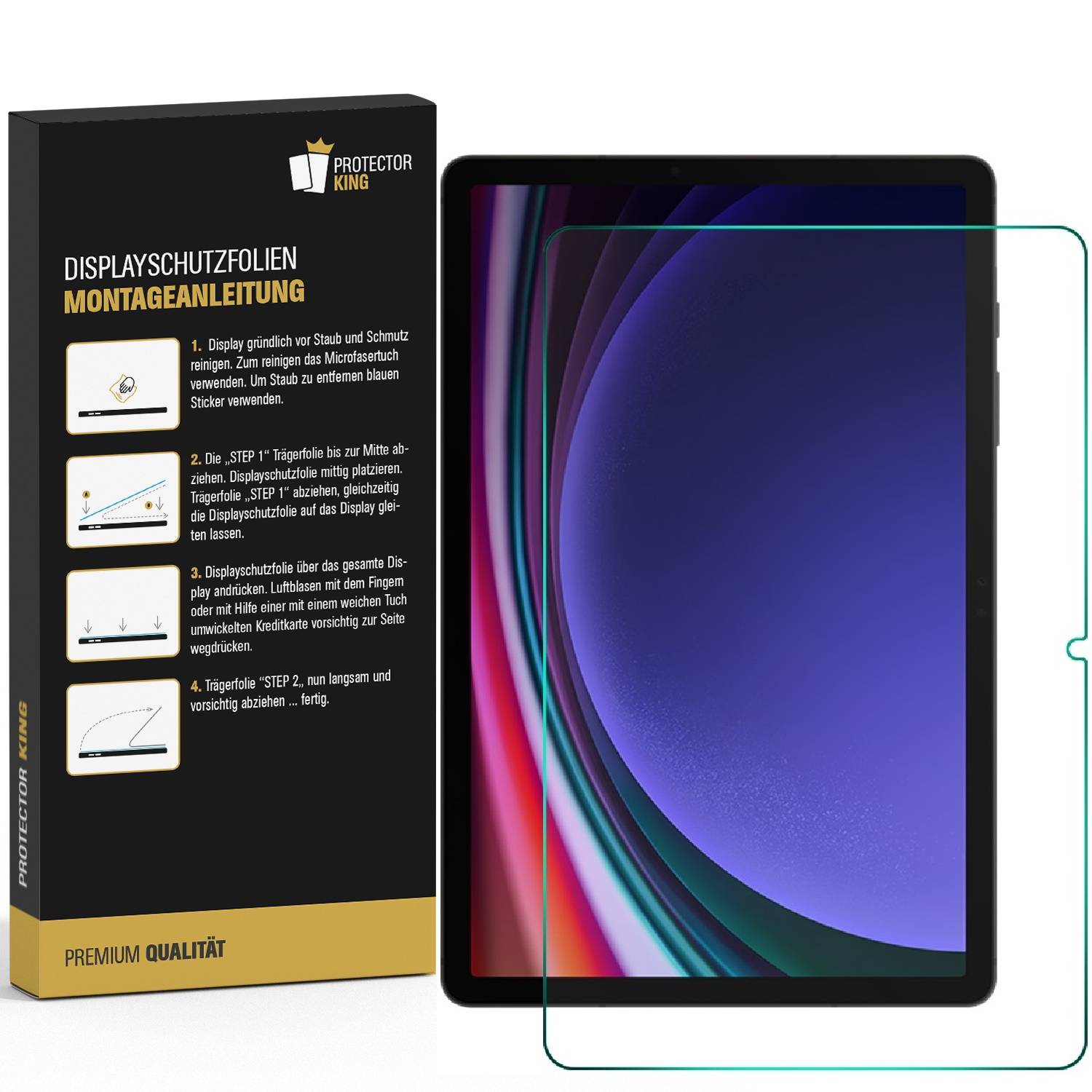 5x 9H Panzerglas für Samsung Galaxy Tab S9 Plus matt entspiegelt Nano-Glass Displayschutz Schutzglas Schutzfolie Panzerfolie Screen-Protector