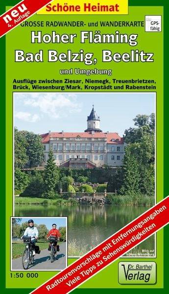 Große Radwander- und Wanderkarte Hoher Fläming, Bad Belzig, Beelitz und Umgebung 1 : 50 000