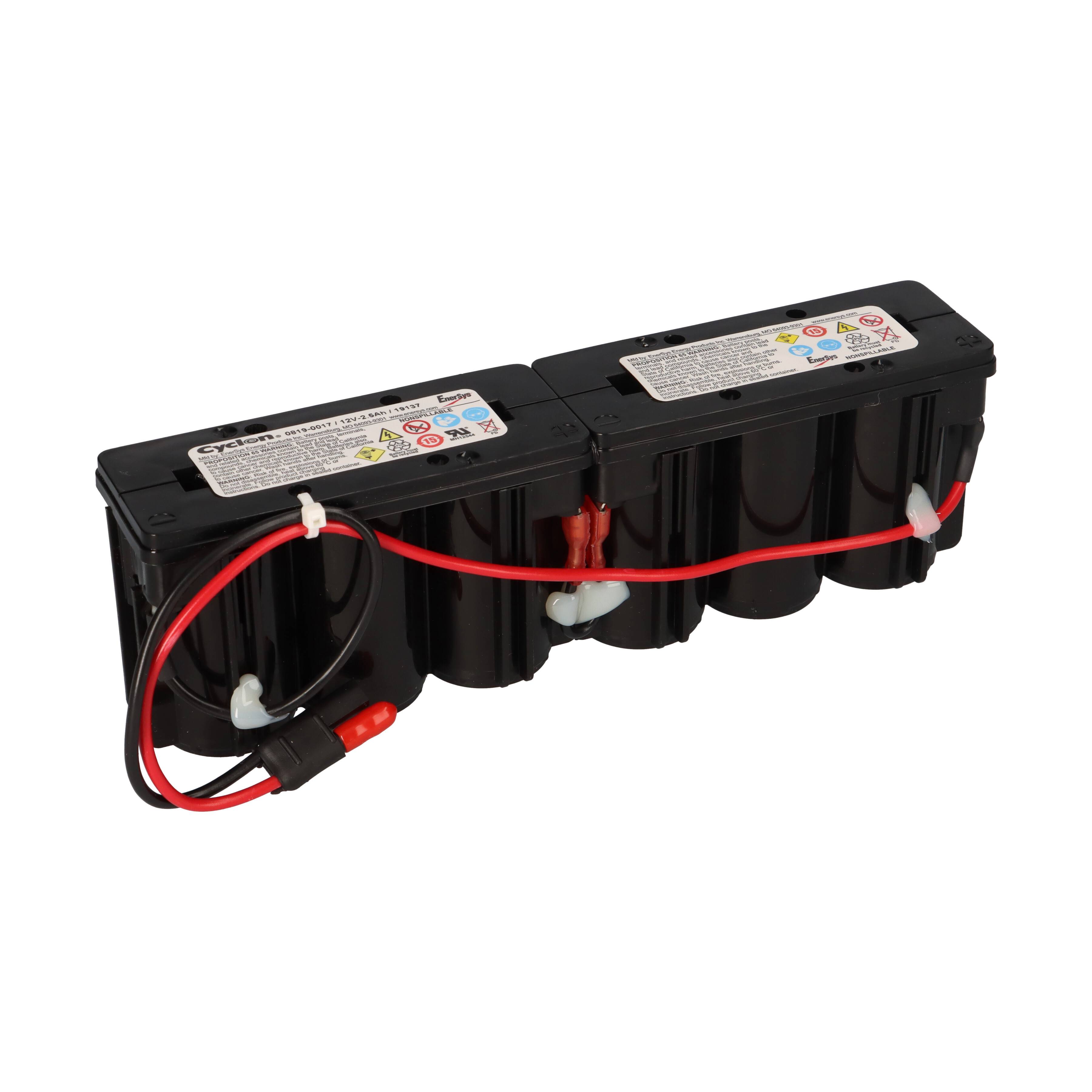 Hawker Cyclon 0819-0017 Monoblock 12V 2,5Ah Bleiakku mit Stecker + Ladegerät für Rasenmäher Akkus