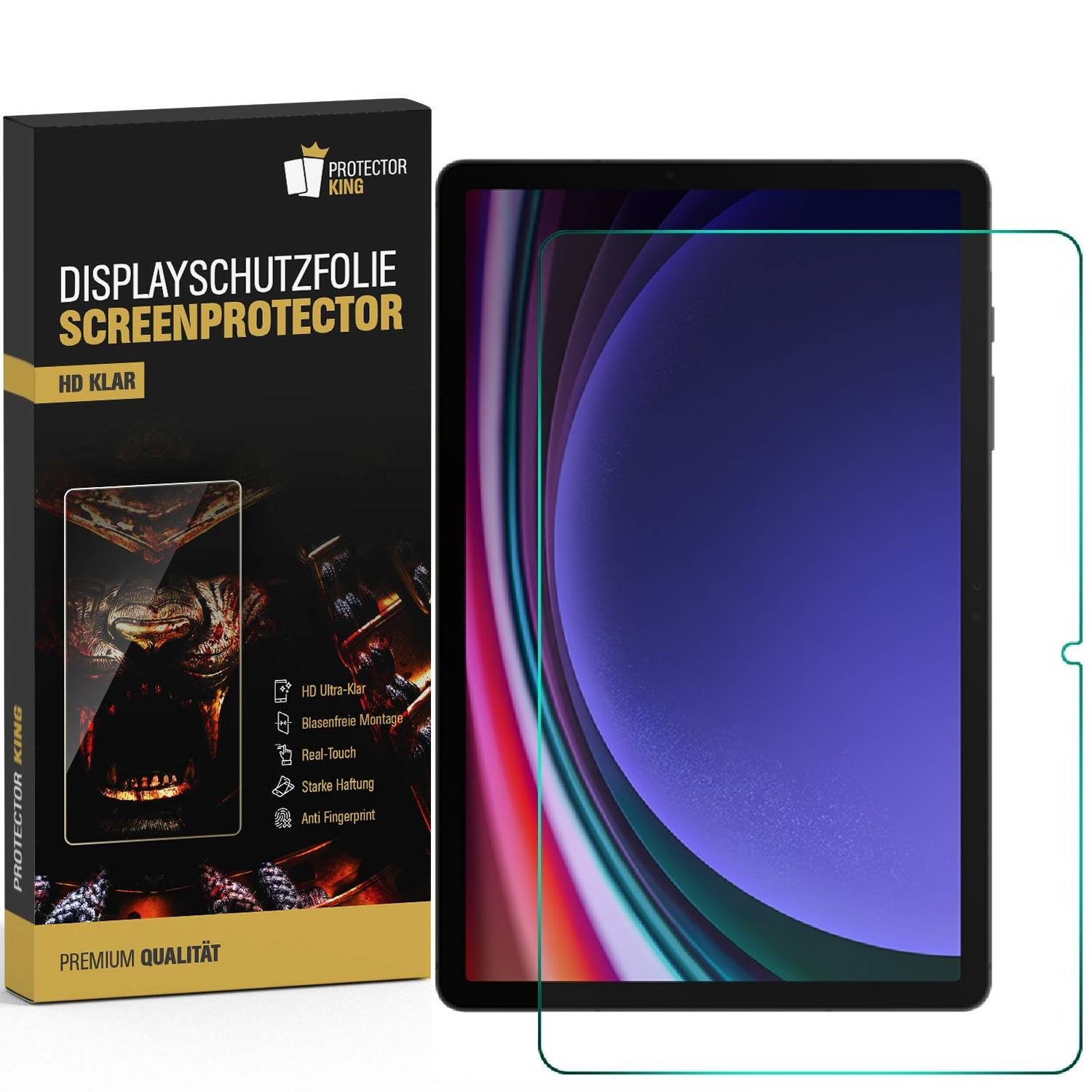 4x Displayschutzfolie für Samsung Galaxy Tab S9 Plus 3D KLAR PREMIUM Displayschutz Schutzfolie Folie