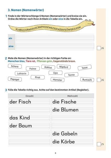 Tests in Deutsch - Lernzielkontrollen 2. Klasse