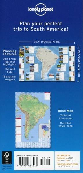 Lonely Planet South America Planning Map