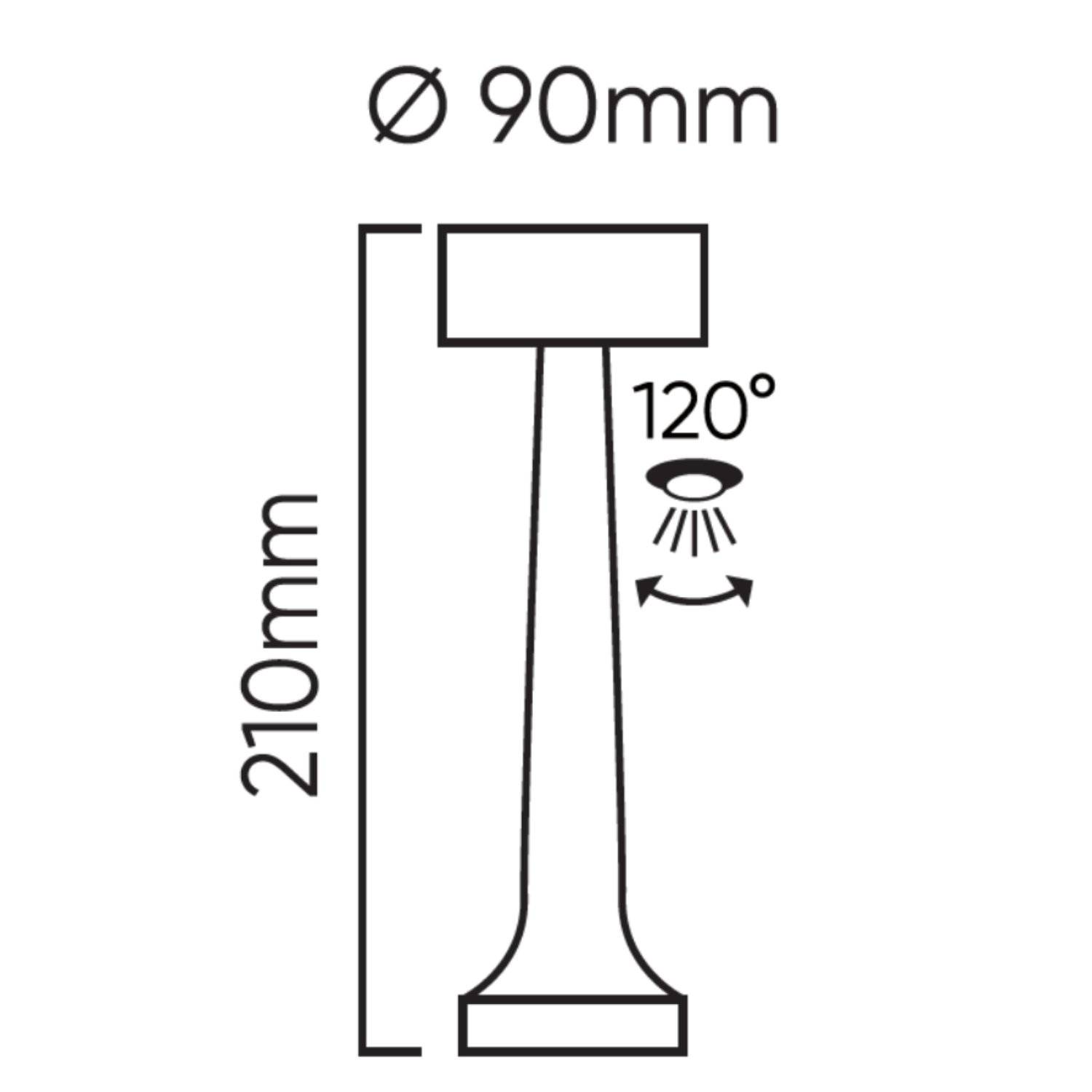 LED Tischleuchte RIWIA 1W | IP20 Schutzart | CCT 3000/4000/5000 K | Dimmbar, Rosegold | 9 x 21 cm