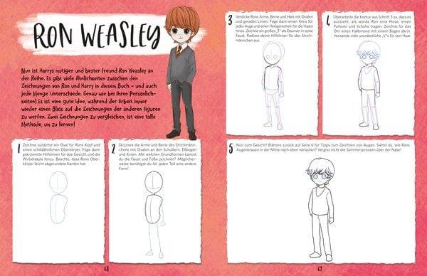 Aus den Filmen zu Harry Potter: Zeichne deine Lieblingsfiguren Schritt für Schritt