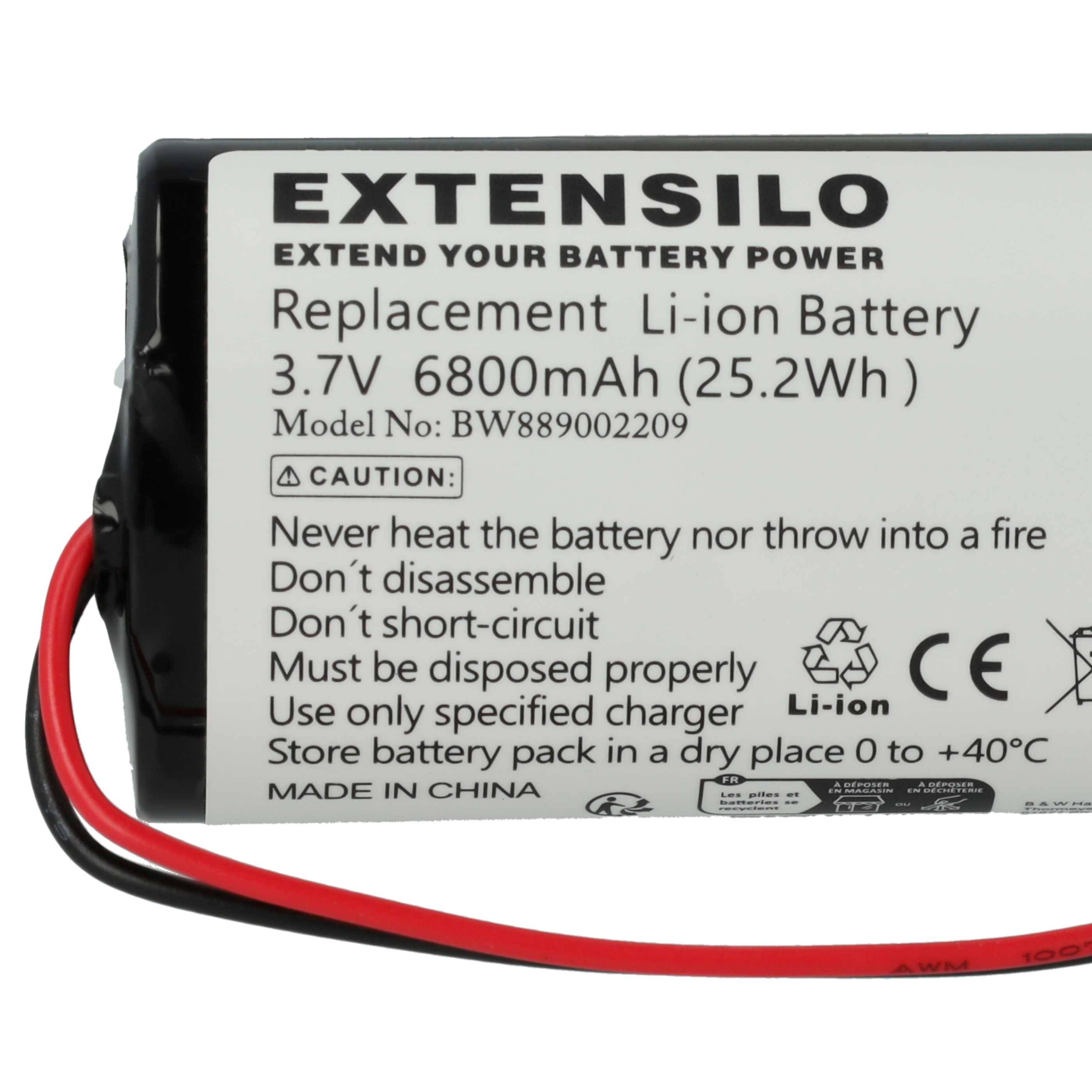 EXTENSILO 5x Akku kompatibel mit Abathe Tischlampe, Nachttischlampe (6800 mAh, 3,7 V, Li-Ion)