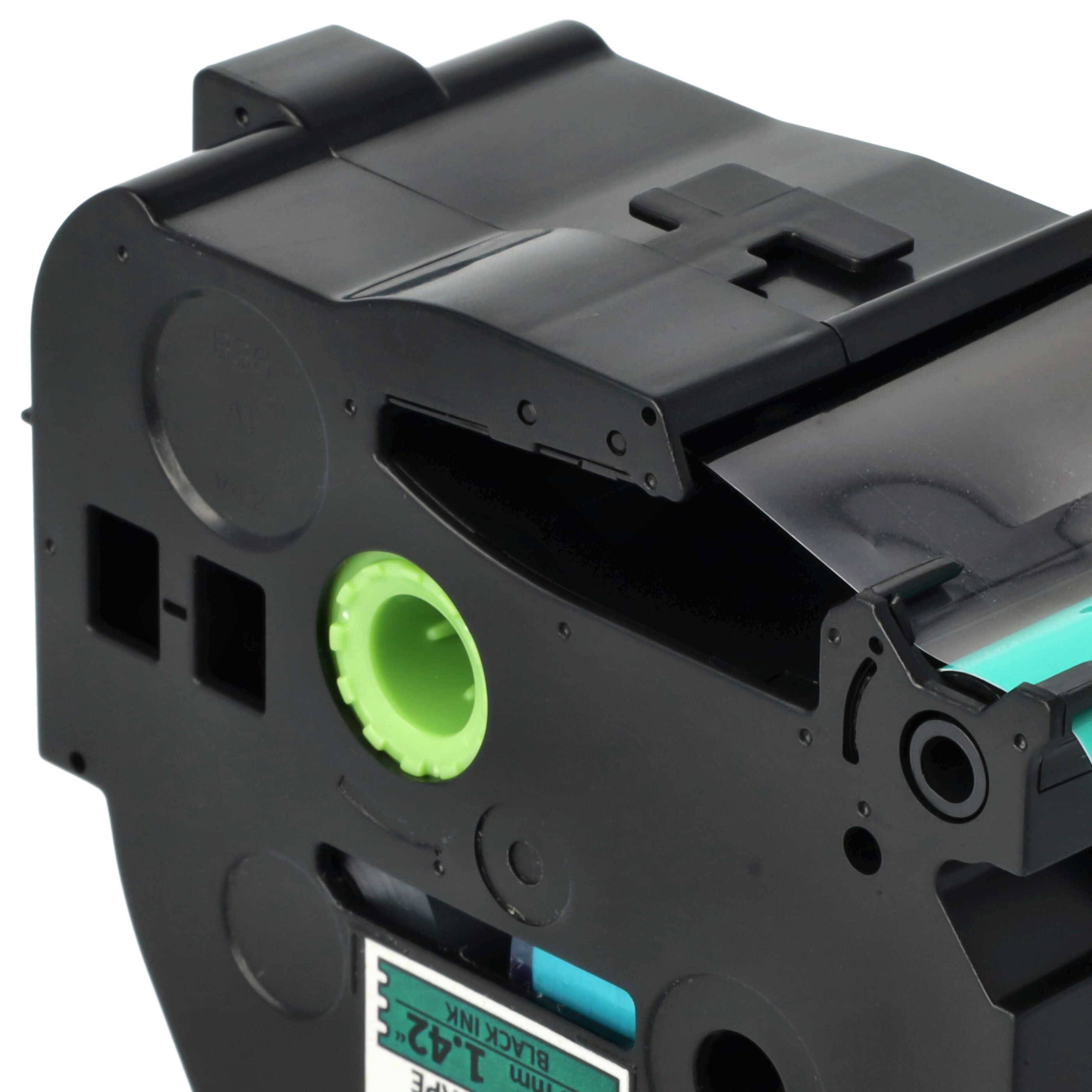 vhbw Schriftband-Kassette Ersatz für Brother TZE-761, TZ-761 für Etiketten-Drucker 8m x 36mm Schwarz auf Grün
