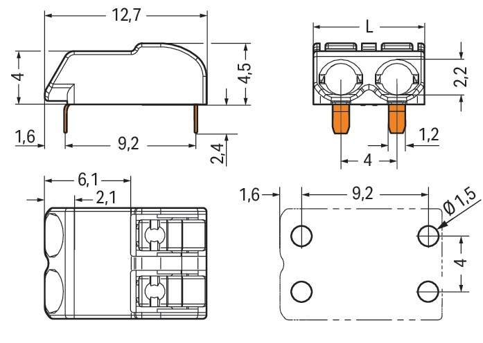 WAGO GmbH &amp; Co. KG THR-Leiterplattenklemme 2060-1452/998-404
