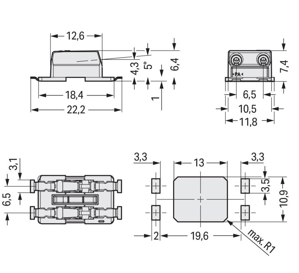 WAGO GmbH & Co. KG SMDThroughBoard-Leiterplk. 2070-452/998-406