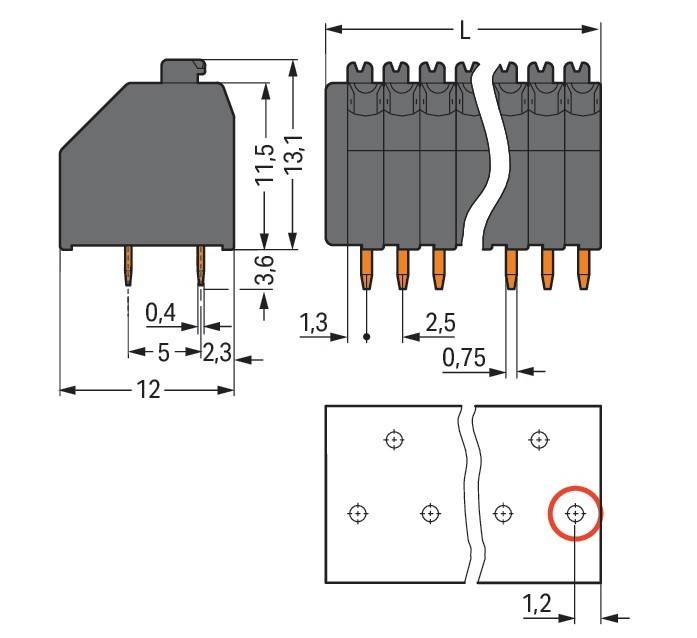WAGO GmbH & Co. KG THR-Leiterplattenklemme 250-404/353-604