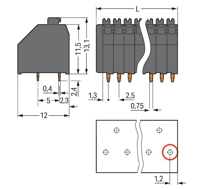 WAGO GmbH & Co. KG THR-Leiterplattenklemme 250-402/353-604