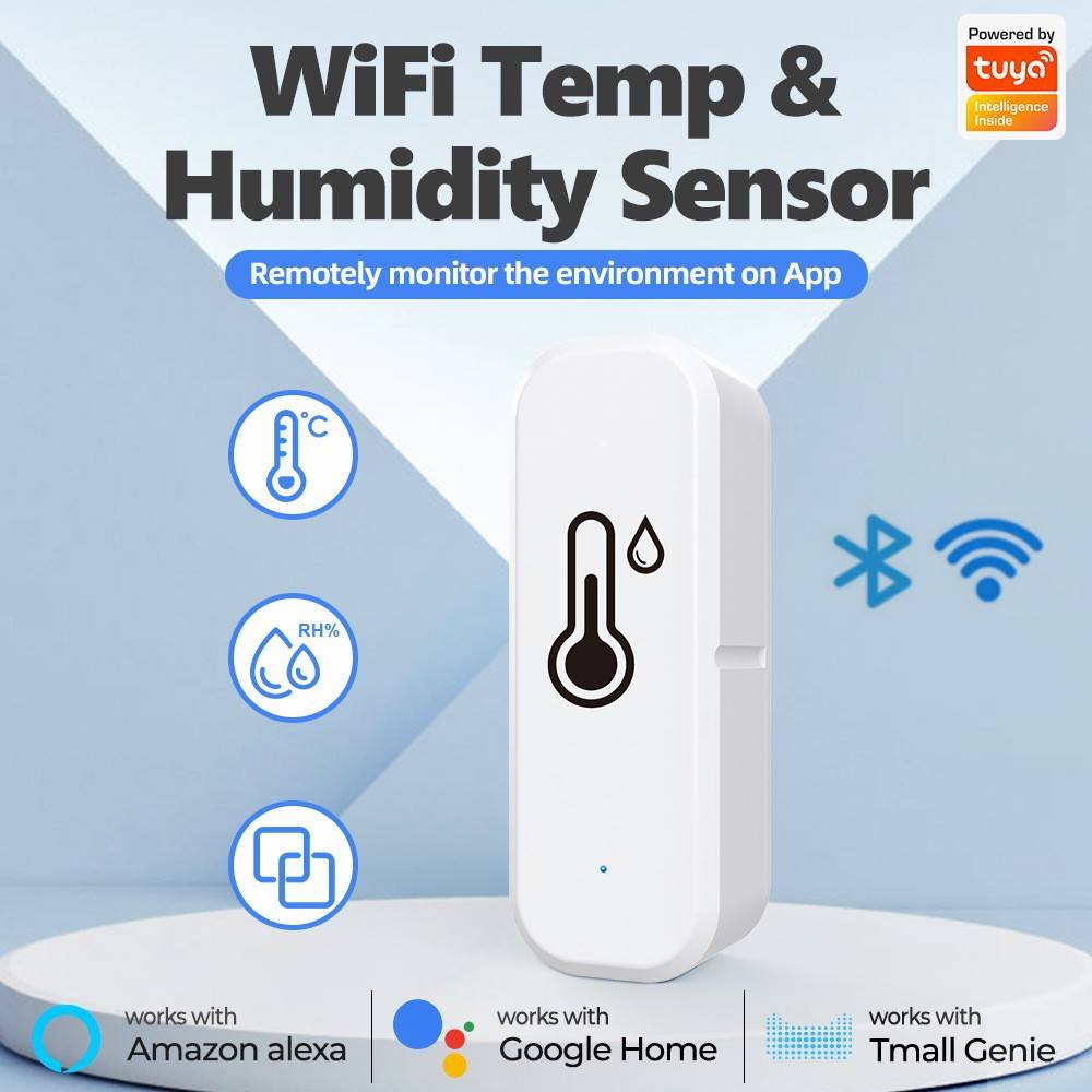 Smart Tuya WiFi Temperatur- und Luftfeuchtigkeitssensor Sensoren mit Fernalarm per App für Pflanzenzelte, Gewächshäuser