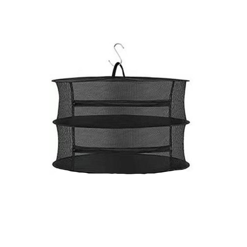 Trockennetz, faltbares Hängenetz mit 2 Ebenen für Kräuter und Kleidung, inklusive Reißverschluss
