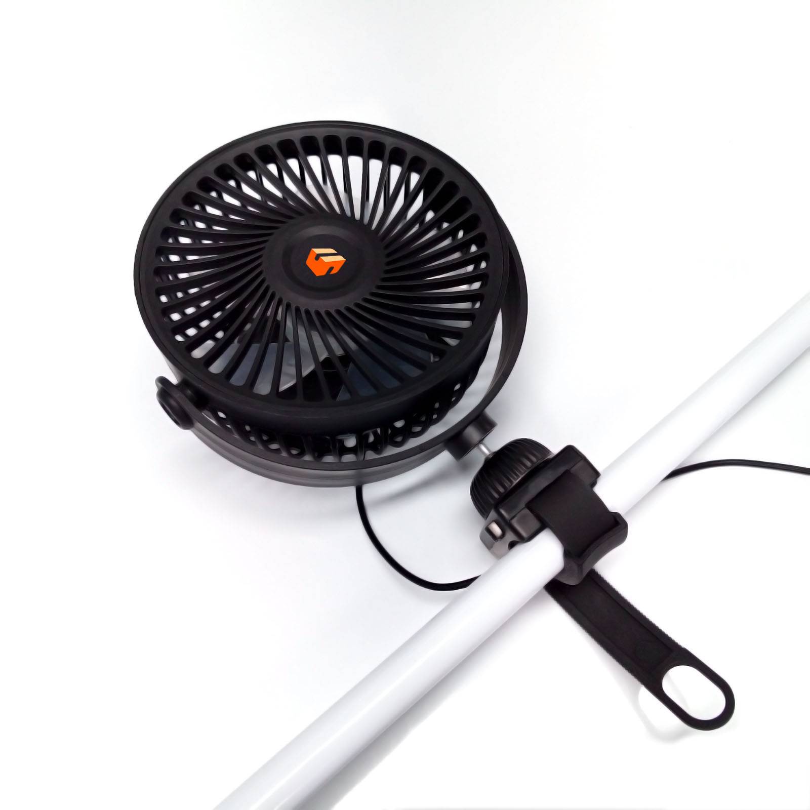 5-Zoll-Ventilatorkopf Ventilator 360° Rotation Fan mit Bandbefestigungsbasis und bürstenlosem Motor, für Pflanzenzelte