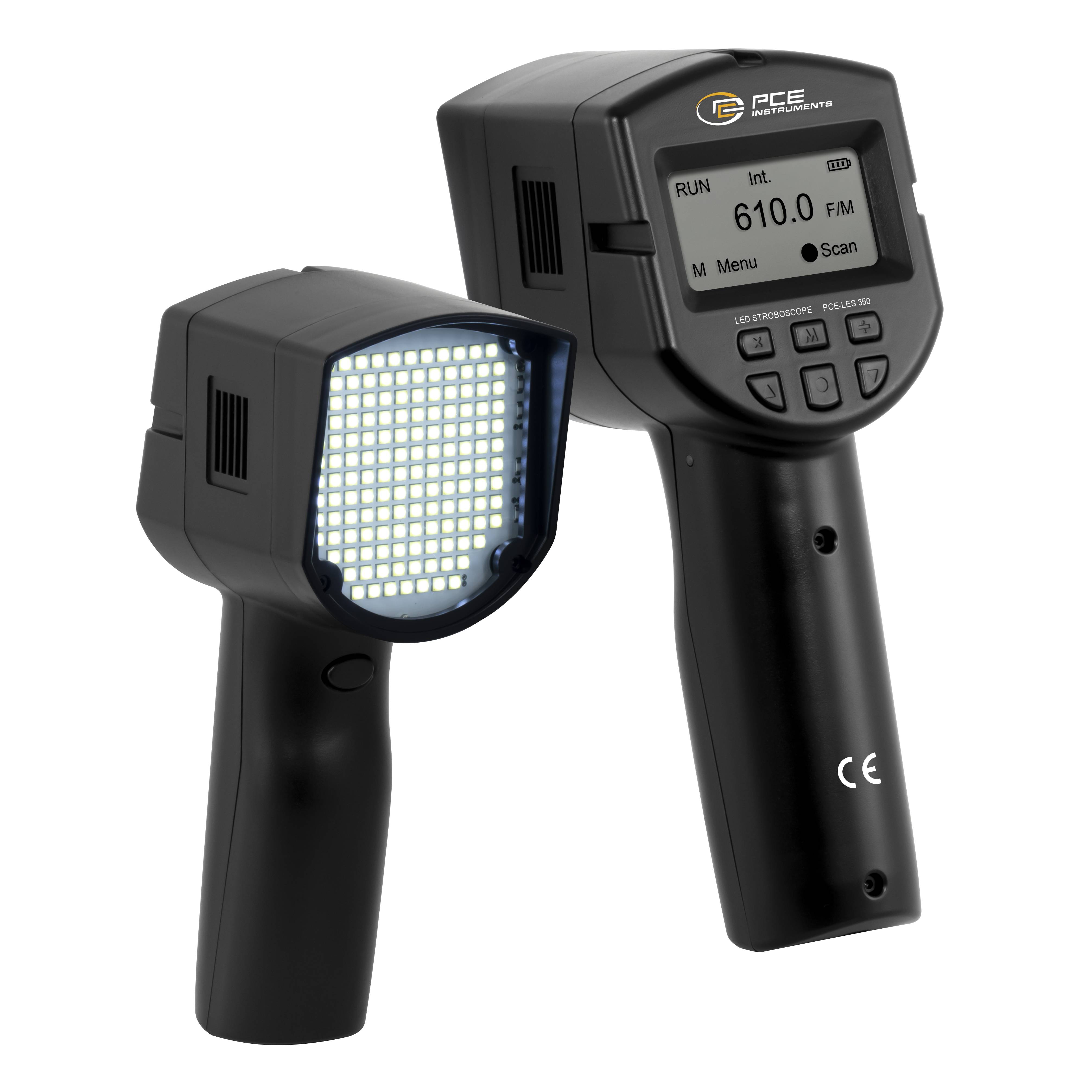 PCE Instruments Stroboskop PCE-LES 350 Lichtquelle 144 LEDs |Messbereich 50 ... 12000 FPM |Impulsweite bis 50 µs |IP20