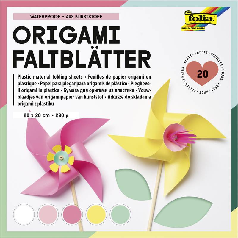 folia Origami-Faltblätter, aus Kunststoff, 200 x 200 mm