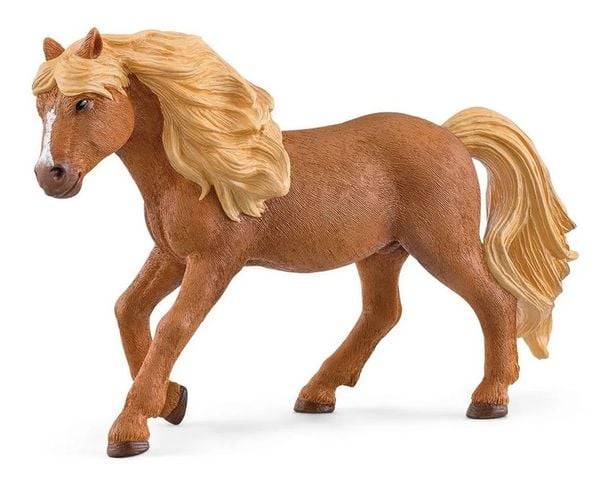 Schleich 13943 - Horse Club, Islandpony Hengst, Pferd Tierfigur, Länge: 13,4 cm