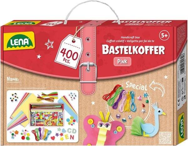 Lena - Bastelkoffer, pink, Faltschachtel