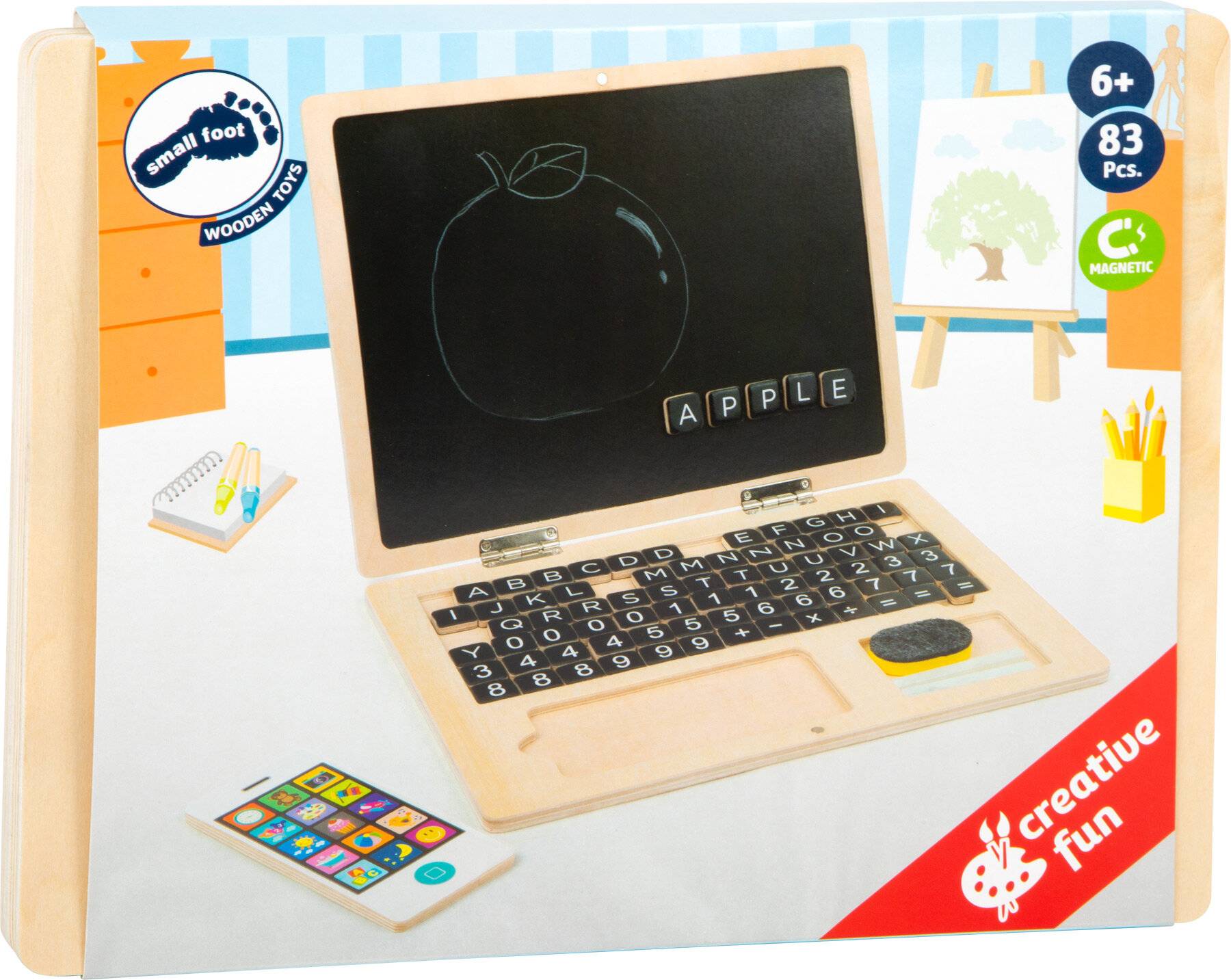 Holz-Laptop mit Magnet-Tafel