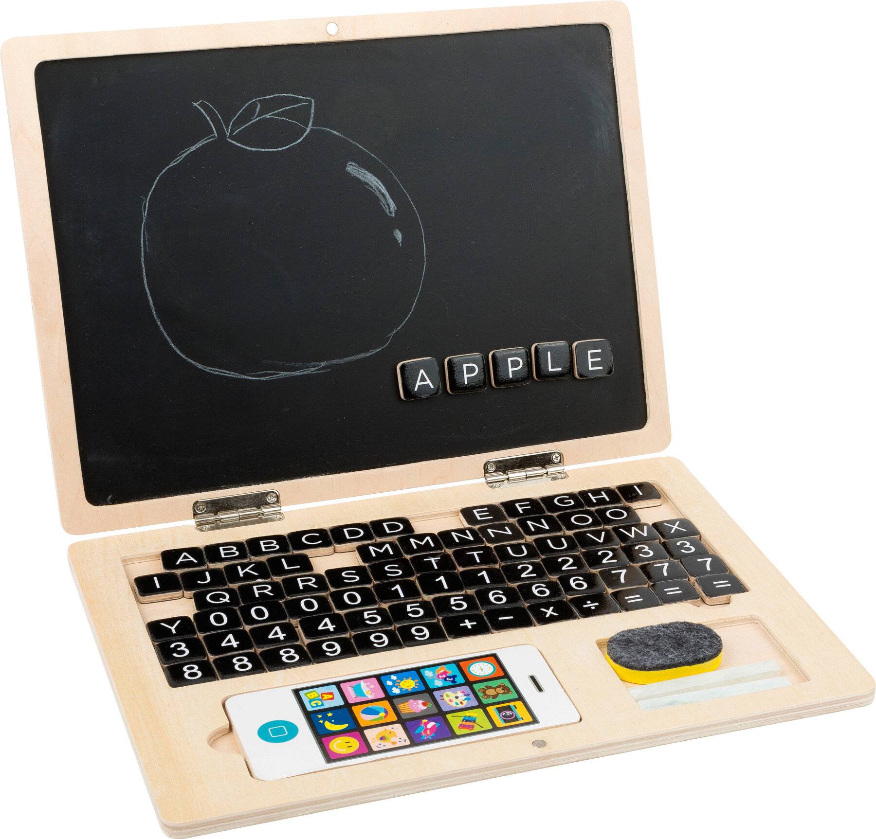 Holz-Laptop mit Magnet-Tafel