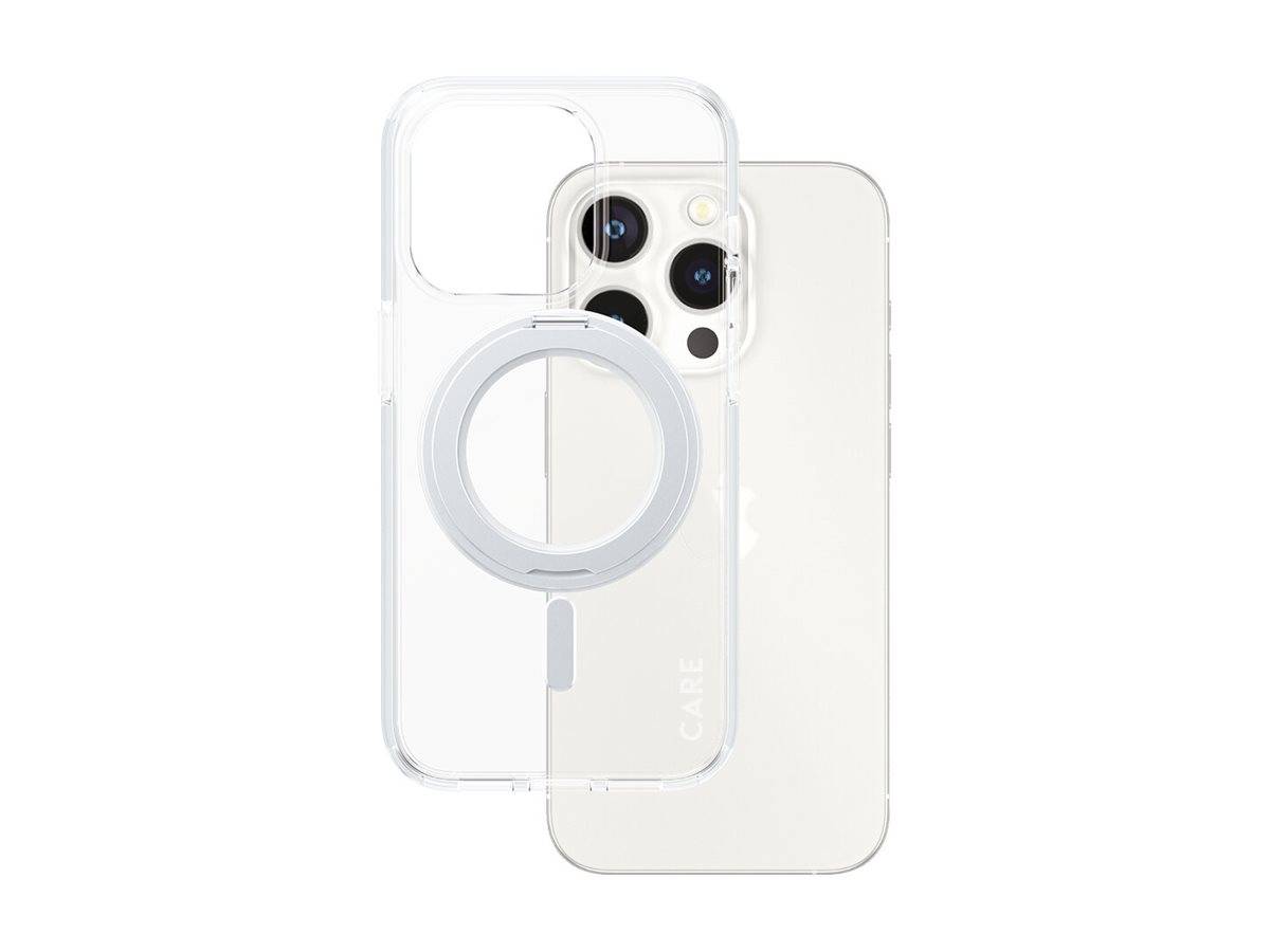 CARE by Schutzglass Kickstand Case MagSafe iPhone 15 Pro – Silber
