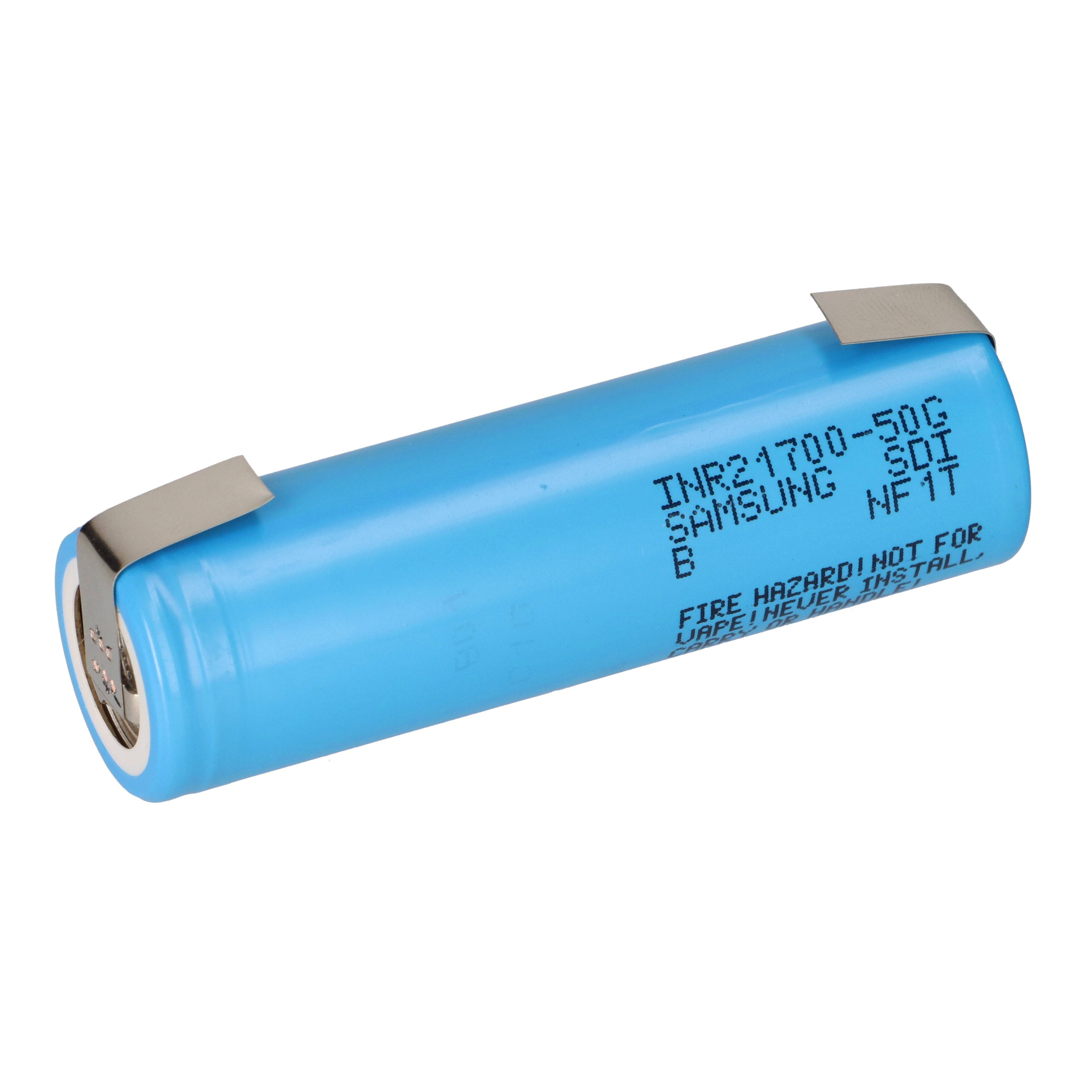 Samsung INR21700-50GB 21700 Li-Ion Akku 3,6V 5000mAh – U-Lötfahne, 1 Stück