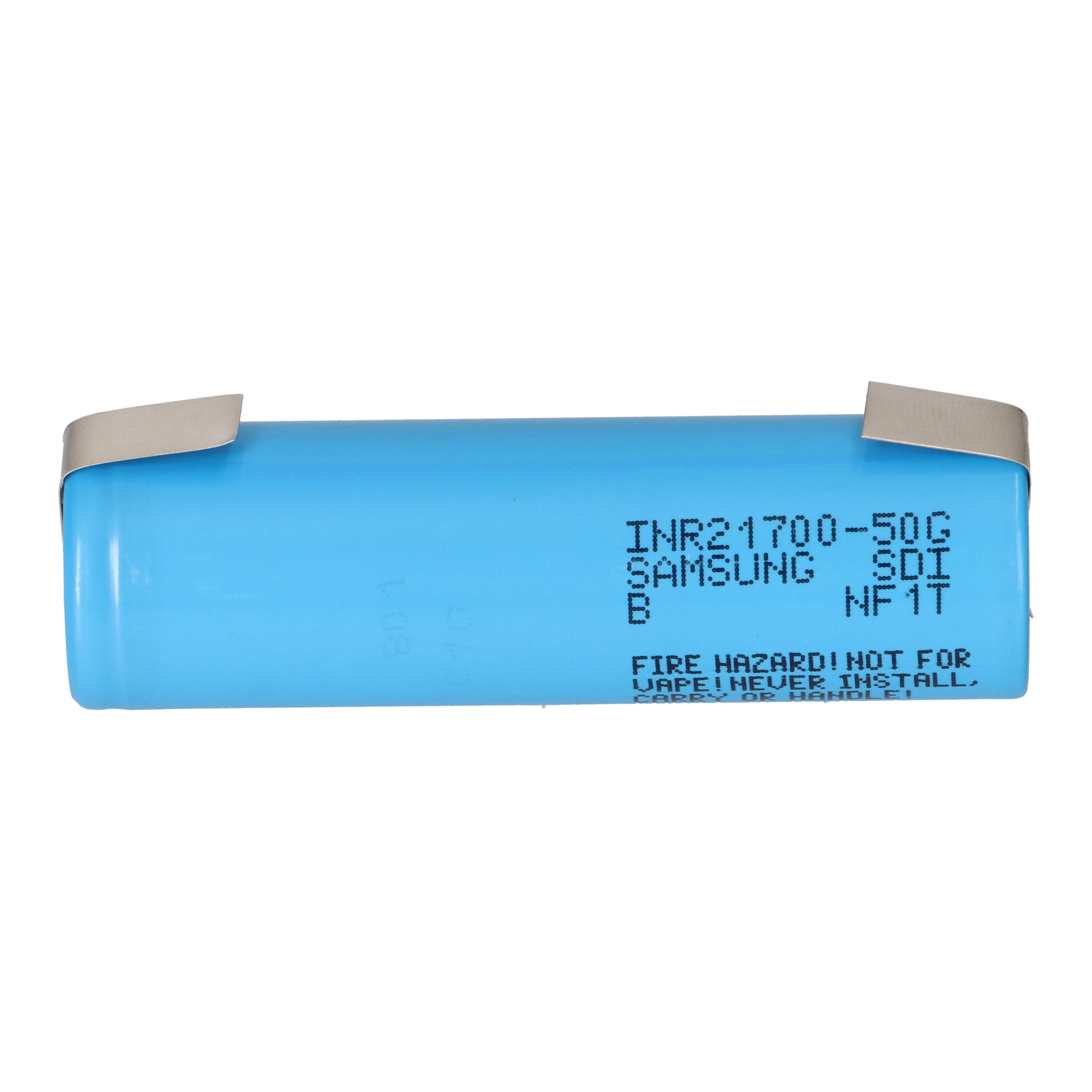 Samsung INR21700-50GB 21700 Li-Ion Akku 3,6V 5000mAh – U-Lötfahne, 1 Stück