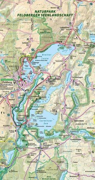 Rad- und Wanderkarte Neustrelitz - Feldberger Seenlandschaft 1 : 50 000