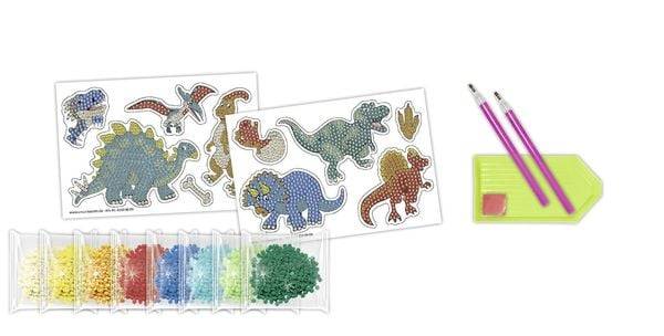 URSUS Kinder-Bastelsets Diamond Painting Sticker Dinos, 2er Bogen