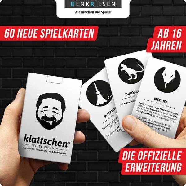 DENKRIESEN - klattschen® - White Edition - Die offizielle Erweiterung des Kult-Trinkspiels