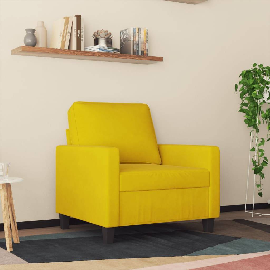 vidaXL Sessel Gelb 60 cm Samt