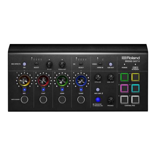 ROLAND BRIDGE CAST-X - Dual Bus Streaming Mixer & Video Capture (XLR-Mikrofonvorverstärker | Delay | HDMI | USB-C |