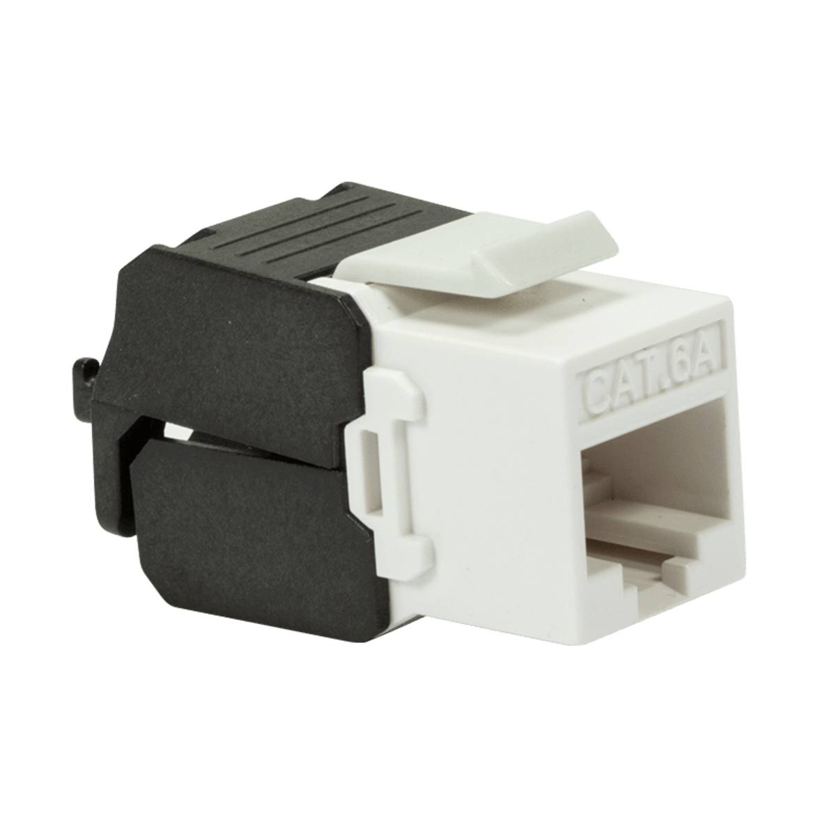 Danicom - CAT6a UTP Keystone Netzwerkstecker - Toolless - Schwarz-Weiß