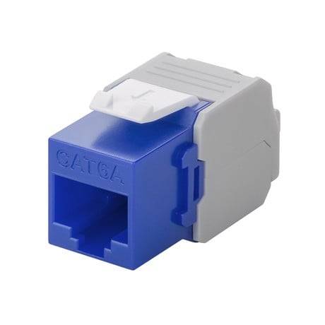 Danicom - CAT6a UTP Keystone Netzwerkstecker - Toolless - Blau