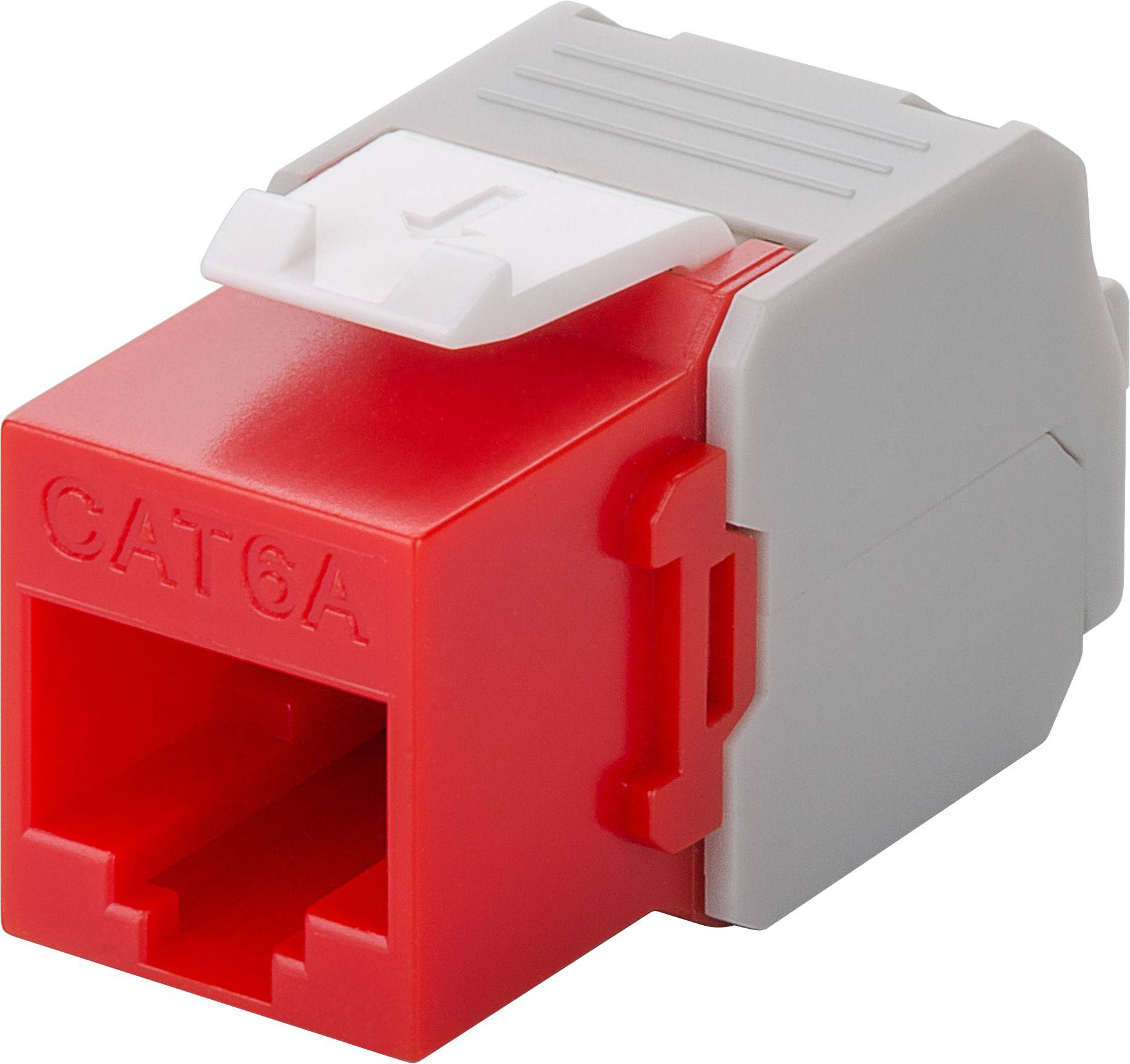Danicom - CAT6a UTP Keystone Netzwerkstecker - Toolless - Rot