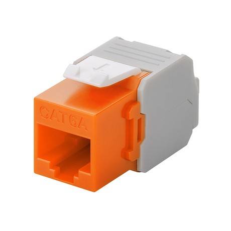 Danicom - CAT6a UTP Keystone Netzwerkstecker - Toolless - Orange