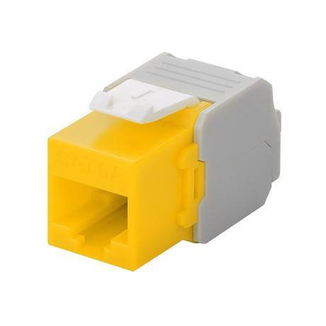 Danicom - CAT6a UTP Keystone Netzwerkstecker - Toolless - Gelb