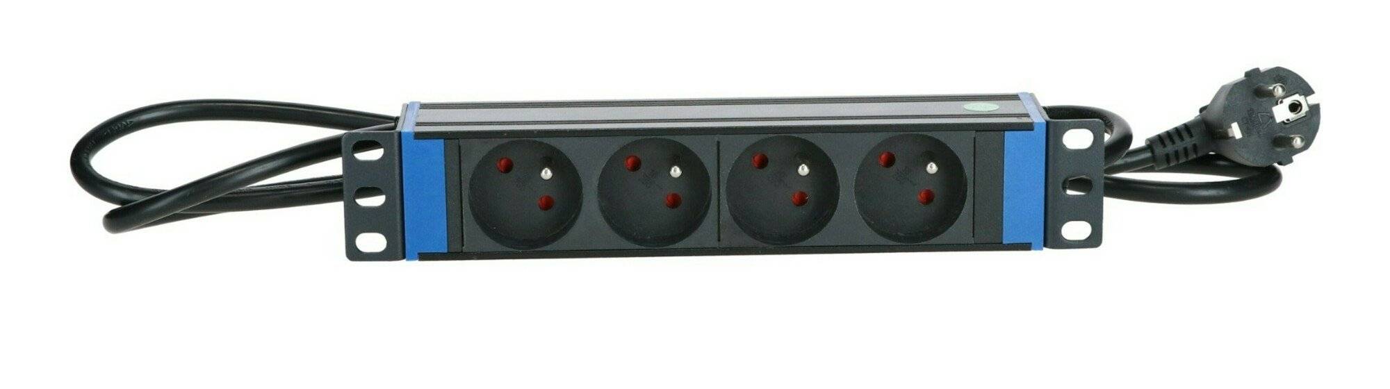Danicom - 10” Steckdosenleiste, 4-fach mit Erdnungsstift
